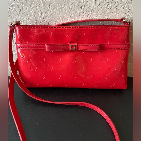 Kate Spade Red Patent Shoulder Bag / Crossbody • Used • Small Bow Detail - Picture 1 of 13